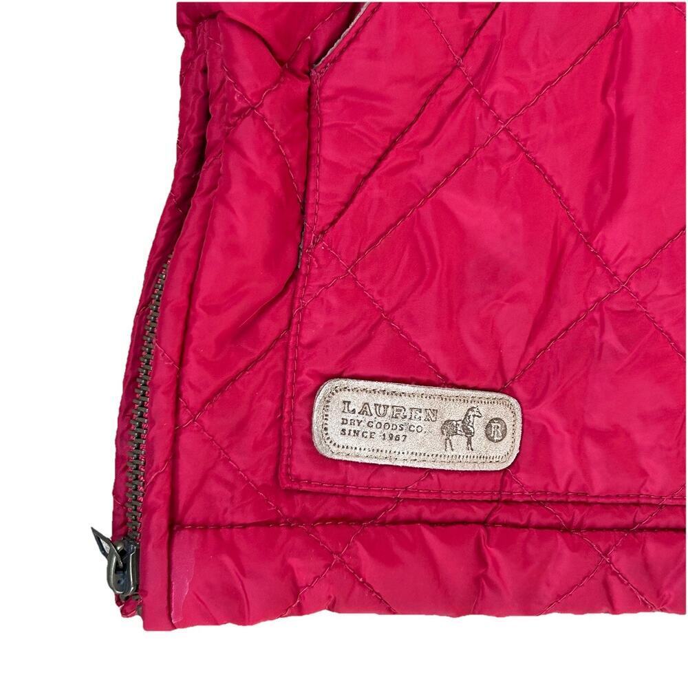 VTG Ralph Lauren Red Quilted Vest w/ Equestrian Lining Womens Size Petite Medium - Picture 2 of 11